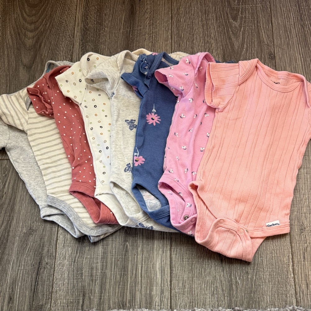 Gerber Baby Girls' Bodysuits - Pink, Blue, Gray, Cream